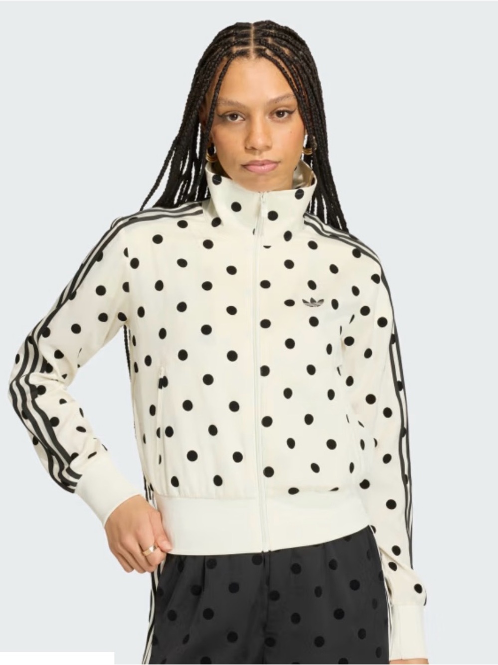 ADIDAS NWT SATIN POLKA DOTS TT TRACK TOP JACKET